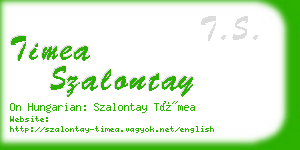 timea szalontay business card